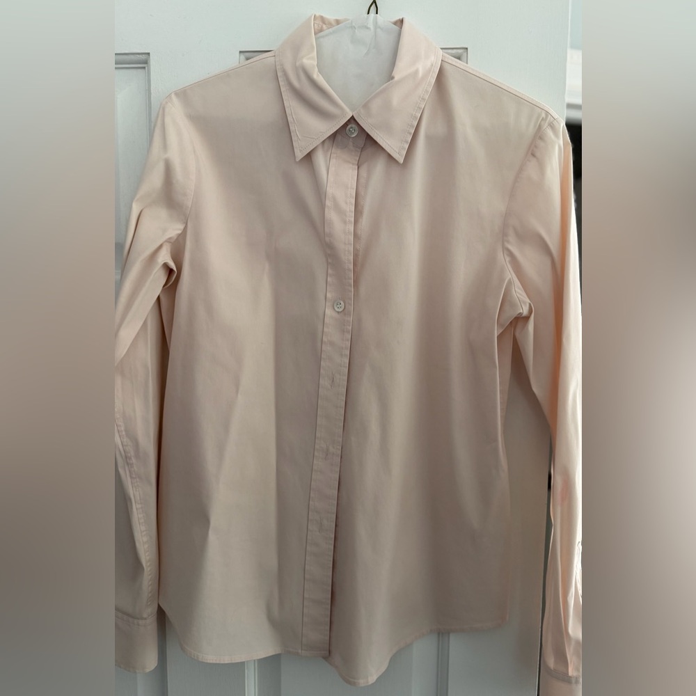 Theory Cream/Peach Fitted Shirt